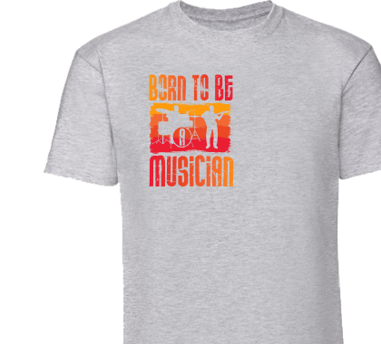 Born to be Musician; Men/Unisex T-Shirt Heather Grey,100% katoen.