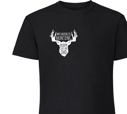 Hunting; Men/Unisex T-Shirt Zwart ,100% katoen.