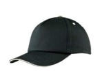100% gekamd katoen. 5 panel cap.Zwart. 
