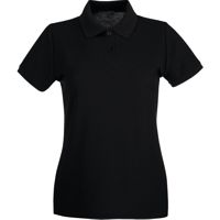 Lady Poloshirt-Zwart,100% katoen, Gewicht:180 g/m². 