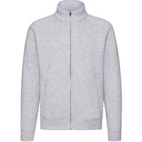 Men / Unisex  full zip Sweatshirt ,Heather Grey, katoen/polyester, Weight: 260 g/m2.