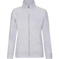 Lady-Fit Sweat Jacket (met ritssluiting) - 70% katoen , 30% polyester, Weight: 260 g/m2,Heather Grey.