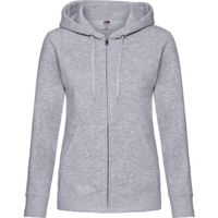 Lady-Fit Hooded Sweat Jacket (met ritssluiting)- 70% katoen , 30% polyester, Weight: 260 g/m2,Heather Grey.