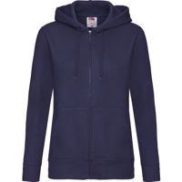 Lady-Fit Hooded Sweat Jacket (met ritssluiting)- 70% katoen , 30% polyester, Weight: 260 g/m2,Navy.
