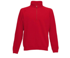 Men / Unisex  Zip Neck Sweat Rood, 70% katoen, 30% polyester, Weight: 280 g/m2.