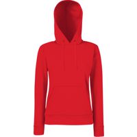 Hooded Sweat Women- 80% katoen , 20% polyester, Weight: 280 g/m2,Red.