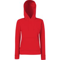 Hooded Sweat Women- 80% katoen , 20% polyester, Weight: 280 g/m2,Rood.