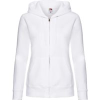 Lady-Fit Hooded Sweat Jacket (met ritssluiting) - 70% katoen , 30% polyester, Weight: 260 g/m2,White.