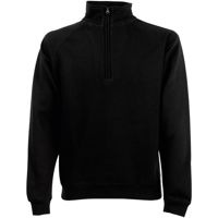 Men / Unisex  Zip Neck Sweat Zwart, 70% katoen, 30% polyester, Weight: 280 g/m2.