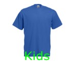 Kids T-Shirt Royal Blue,100% katoen.