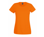 Lady basic T-Shirt Oranje,100% katoen .
