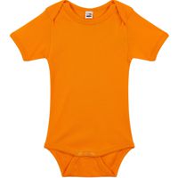 Baby Shortsleeve Romper,Oranje,100% combed katoen.