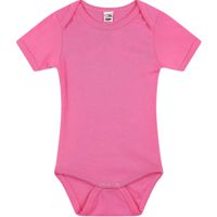 Baby Shortsleeve Romper,Girls Pink,100% combed katoen.
