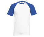 Men/Unisex Short Sleeve Baseball ,Kwaliteit:100% katoen,160gm/m,Wit/Royal Blue.