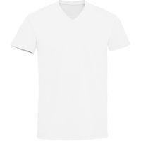 Heren T-Shirt V-Neck Wit, Kwaliteit: 100% katoen.