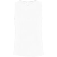 Tanktop voor heren met brede bandjes. 100% Semi-Combed Ringspun Cotton, Wit.