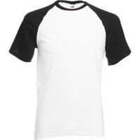 Men/Unisex Short Sleeve Baseball ,Kwaliteit:100% katoen,160gm/m²,White/Black.