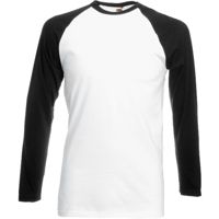 Men/Unisex longsleeve Sleeve Baseball ,Kwaliteit:100% katoen,160gm/m,Wit/Zwart.