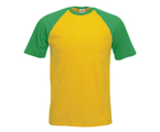 Men/Unisex Short Sleeve Baseball ,Kwaliteit:100% katoen,165gm/m,Sunflower/Kelly Green.