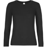 Lady T-Shirt long sleeves Black,100% katoen.