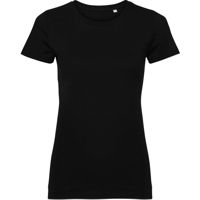 Lady basic T-Shirt Zwart,100% katoen .