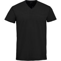 Heren T-Shirt V-Neck Zwart, Kwaliteit: 100% katoen, 155 g/m.